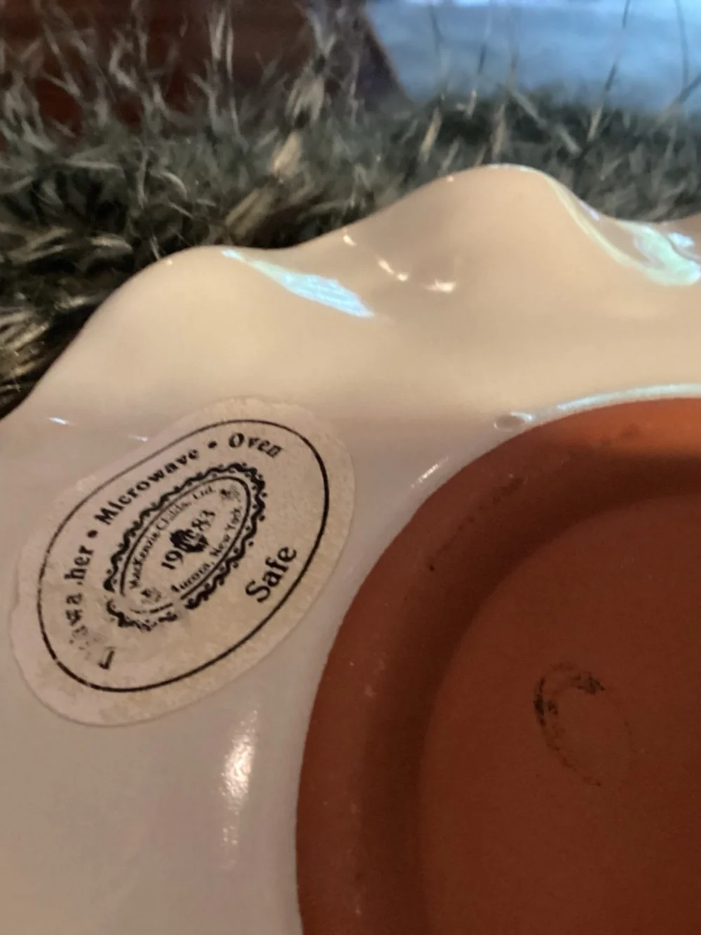 Mackenzie Childs TEA SAUCER. “ CAYUGA. PATTERN. RETIRED. RARE. MINT